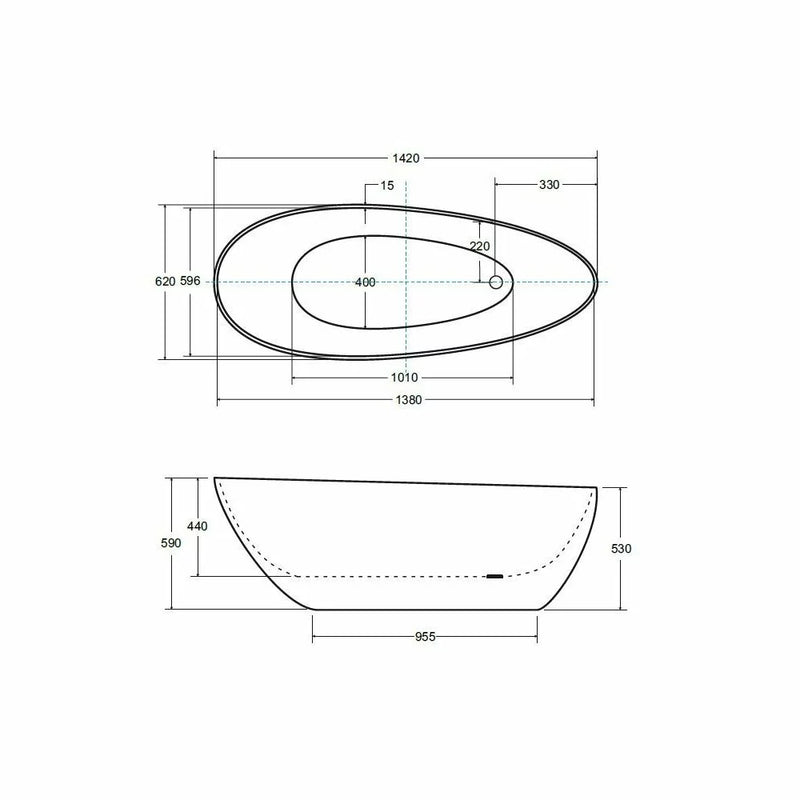 Cadă Freestanding Goya 142x62cm – Acril Sanitar Alb Premium