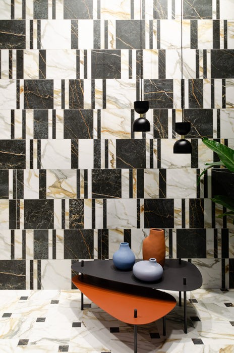 Gresie Portelanată decor Bits & Pieses Port& Gold 60x120 cm – Sichenia Italia