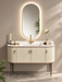 Mobilier baie Liberty 121x51 cm Gaia Mobili, vedere frontală cu oglindă iluminată