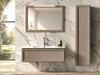 Mobilier baie suspendat Mood 4 Gaia Mobili, 106 × 51 cm, finisaj GAIA 1019 mat, lavoar alb ceramic și front clasic
