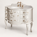 Mobilier de baie clasic Murano 2 Gaia Mobili, vedere de produs cu blat din marmură, finisaj alb perlat și detalii ornamentale