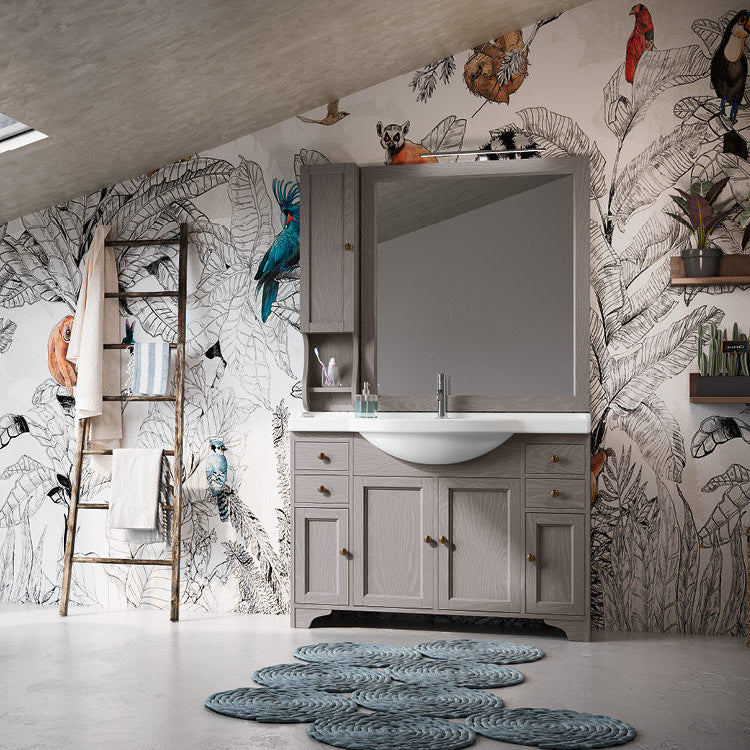 Mobilier Baie Clasic Gemma GE02 120 cm – Bază + Lavoar Ceramic + Pensil | Eban Mobili Italy
