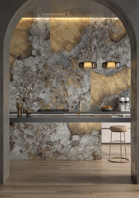 Gresie porțelanată Geoda 60 × 120 cm, aspect marmură – Geotiles