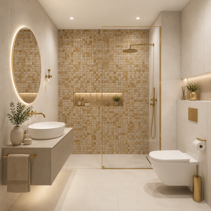 Mozaic decorativ Imperium 29,8×28,5 cm – eleganță spaniolă, nuanțe aurii Intermatex