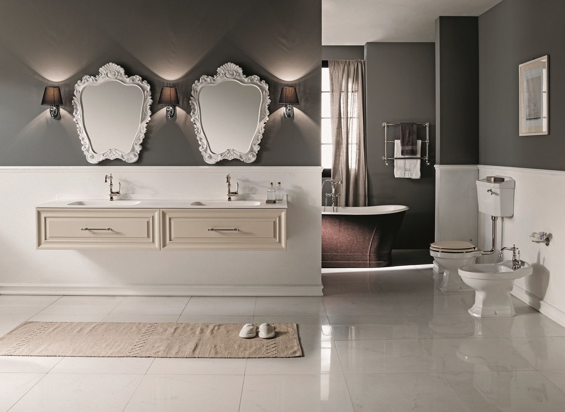 Mobilier de baie Biografia, fabricat în Italia