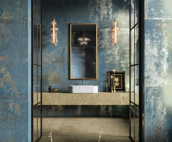 Gresie și faianță porțelanată Illusion Brass Stamp 50 × 100 cm, lucios – Aparici
