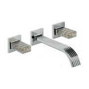 Baterie lavoar Kea de perete, 3 găuri, pipă 200 mm Treemme – mânere din cristal
