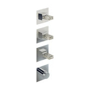 Baterie duș termostatică încastrată Kea cu 3 ieșiri, plăci separate Treemme – mânere din cristal