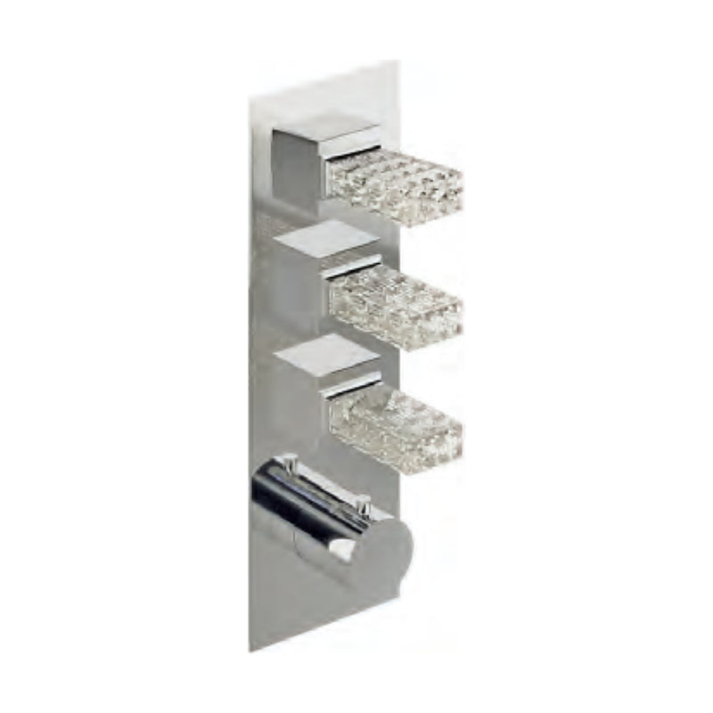 Baterie duș termostatică încastrată Kea cu 3 ieșiri Treemme – mânere din cristal