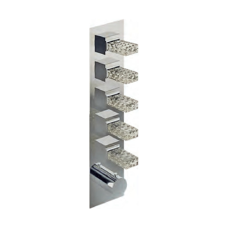 Baterie duș termostatică încastrată Kea cu 5 ieșiri Treemme – mânere din cristal