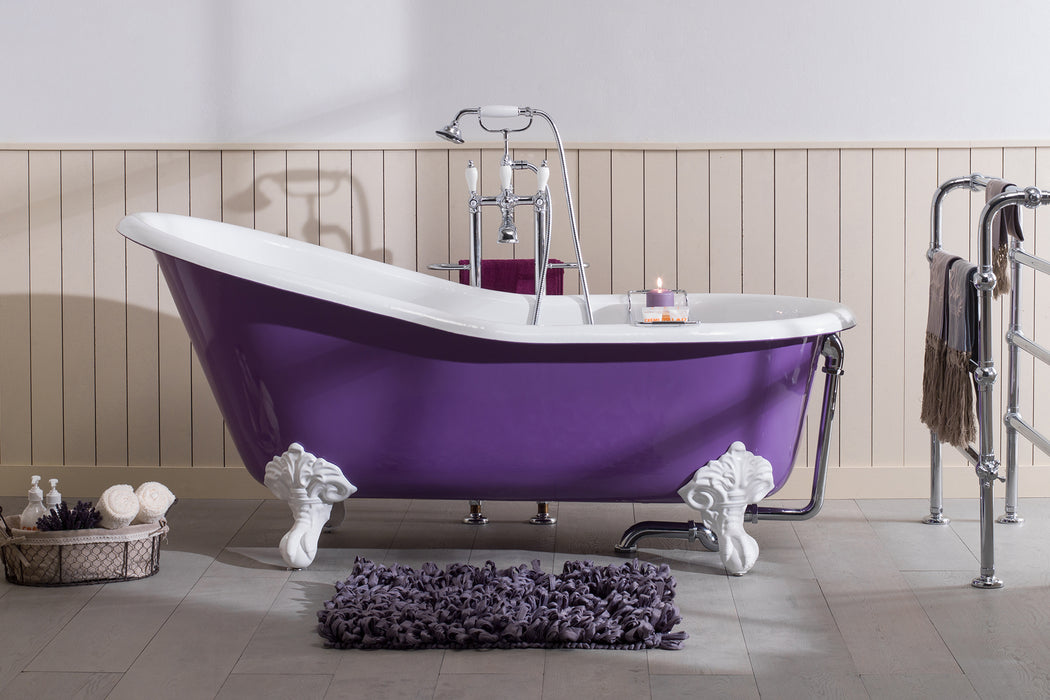 Cada baie fonta clasica Lavande colorat  154x76 cm  made in Italy