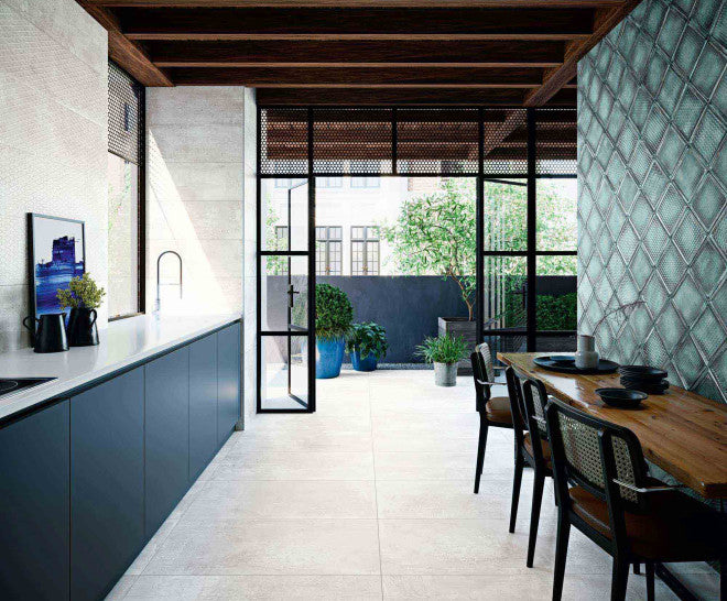 Gresie și faianță porțelanată Metallic White 50 × 100 cm, natural – Aparici