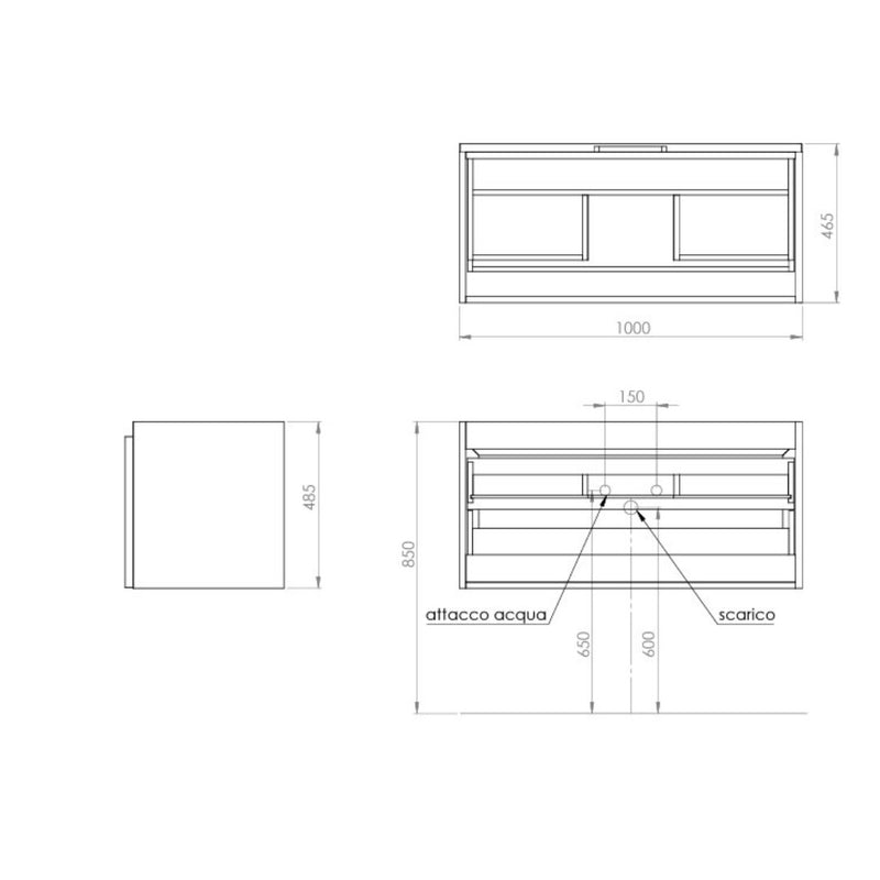 Mobilier baie suspendat Paola PA02 100 cm – Eban Mobili