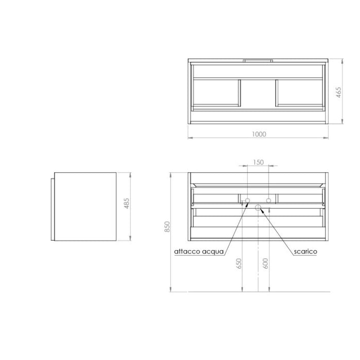 Mobilier baie clasic Paola  PA02  100cm Eban Mobili Italy