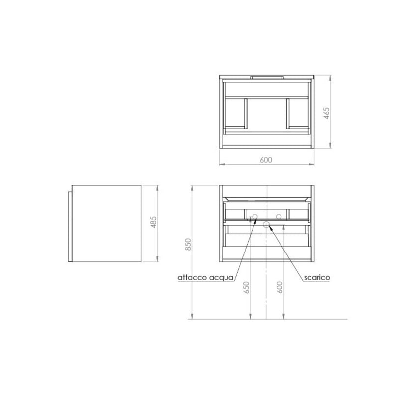 Mobilier baie suspendat Paola PA05 60 cm – Eban Mobili