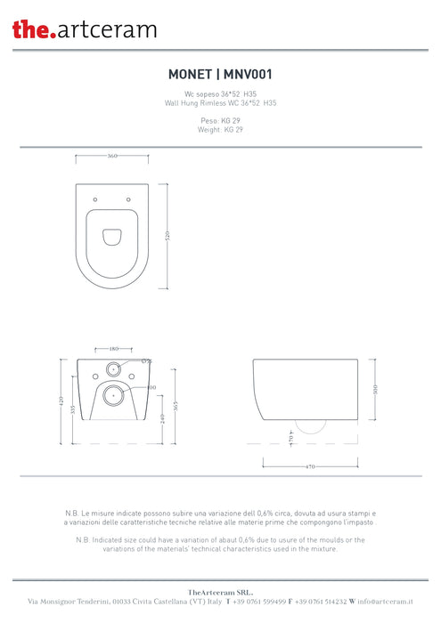 Bideu Stativ Monet Plus  Artceram 36x54cm -mnb003