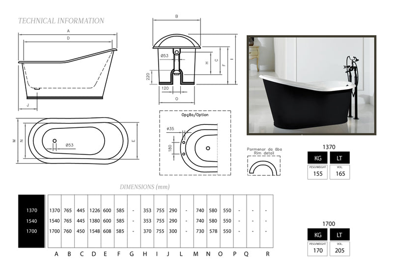 Cadă de Baie din Fontă Emailată Old Lavande 137x76 cm - Design Clasic Italian Colorat
