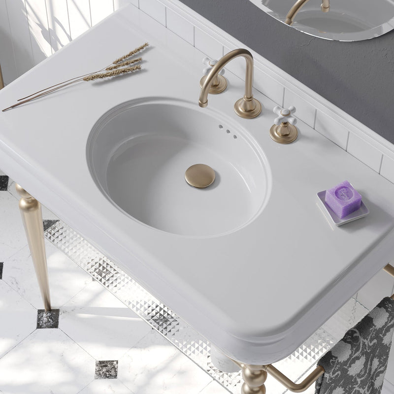 Lavoar Romantica Clasic România 100x56cm + Piedestal - Design Tradițional Casa Ta Italia