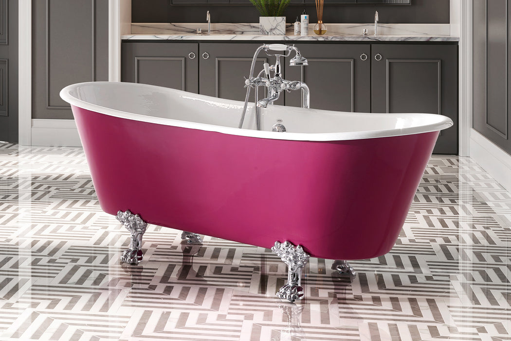 Cada baie fonta clasica Romarin colorat  178x80 cm  made in Italy