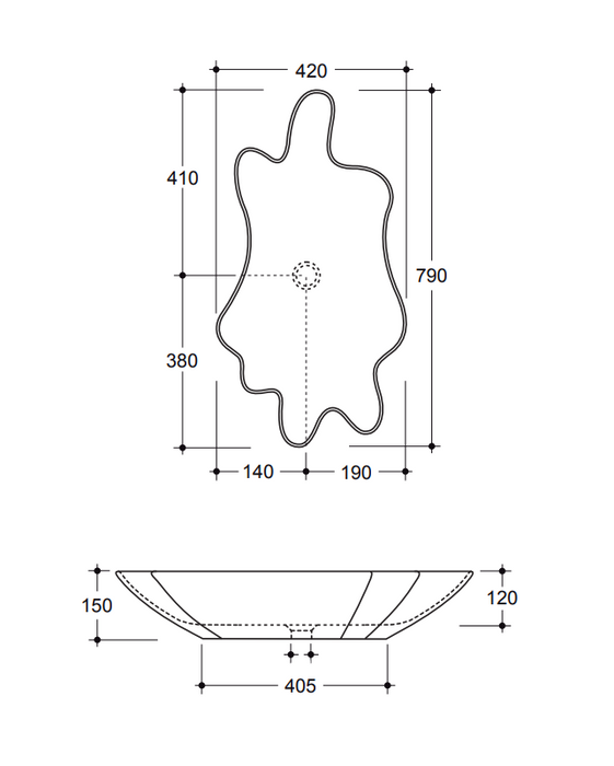Lavoar de Blat Shell 79x42 cm - Design Italian Premium VITRUVIT