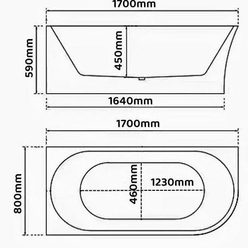 Cadă Freestanding Acril Albă 170x80x58cm - Design Modern pentru Baie