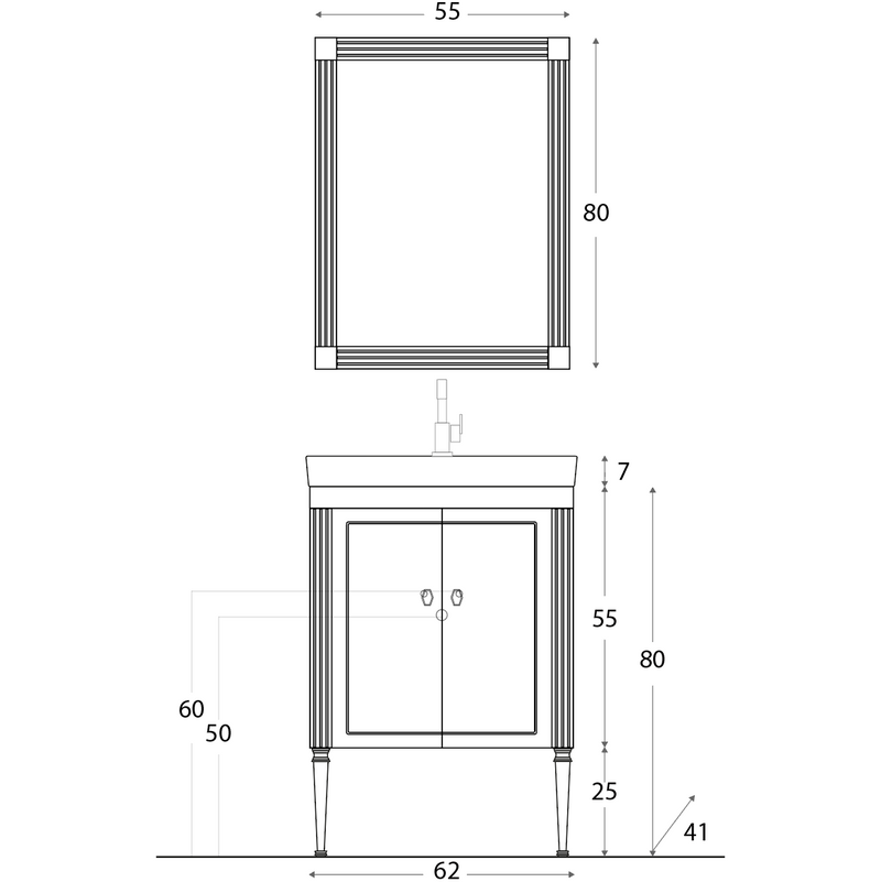 Mobilier baie contemporan  Embassy 62X41 cm Gaia Mobili Italy