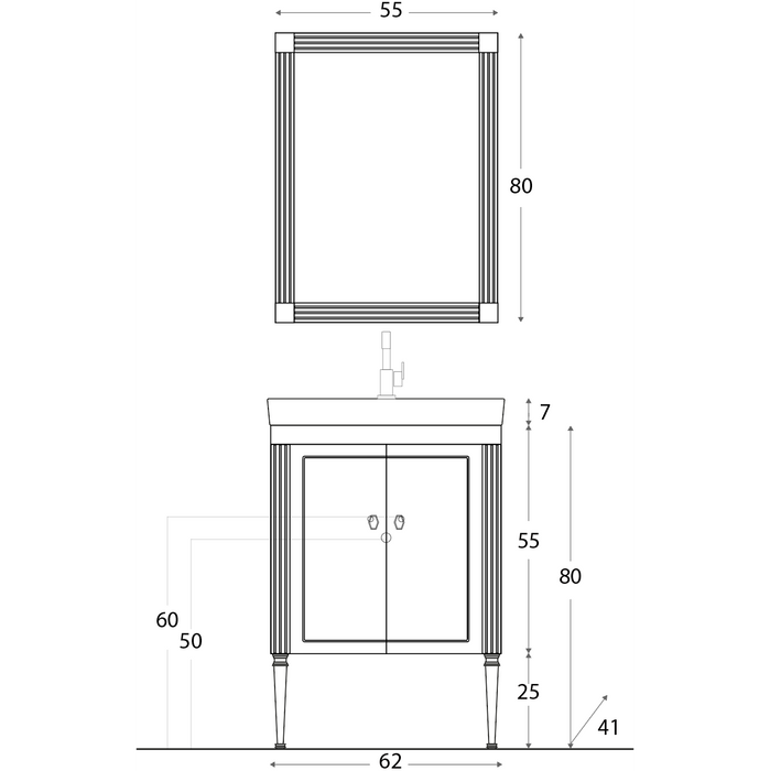 Mobilier baie contemporan  Embassy 62X41 cm Gaia Mobili Italy