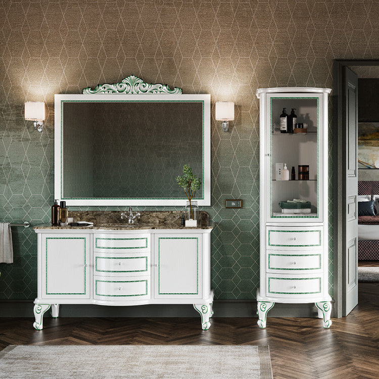 Mobilier baie clasic Sofia SF03 150 cm, blat Rosa Fior di Pesca – Eban Mobili