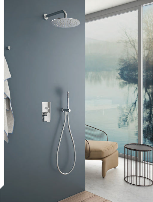 Baterie cadă/duș Bamboo încastrată cu comutator și duș de mână – Treemme, imagine de ambianță