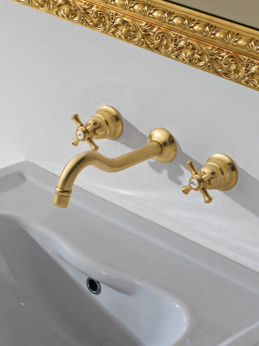 Baterie lavoar Old Italy de perete, 3 găuri, pipă 210 mm – Treemme, imagine de ambianță