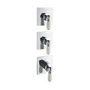 Baterie termostatică încastrată Old Italy cu 2 ieșiri, plăci separate Treemme – pârghie ceramică