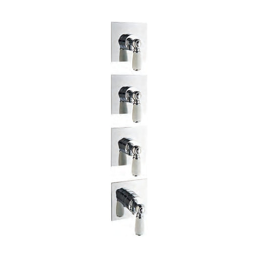 Baterie termostatică încastrată Old Italy cu 3 ieșiri, plăci separate Treemme – pârghie ceramică