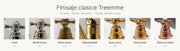 Finisaje clasice Treemme: crom, nichel, bronz, alamă, auriu