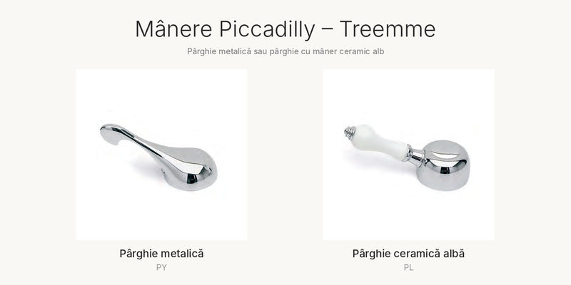 Mânere Piccadilly: pârghie metalică sau ceramică