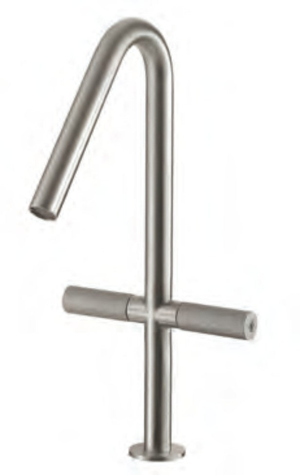 Baterie lavoar 22mm din inox, cu două mânere în cruce Treemme