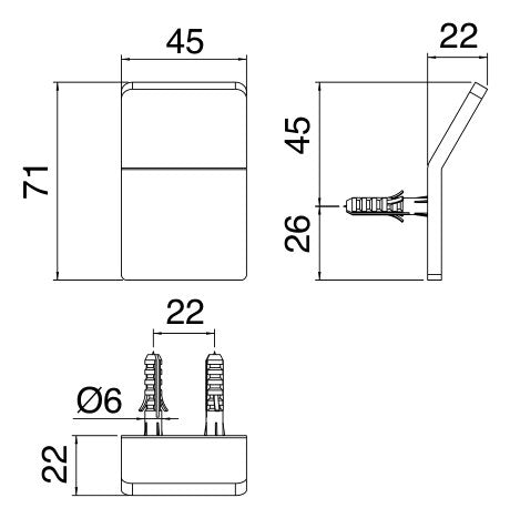 Desen tehnic cu cote – Cuier 5mm din inox
