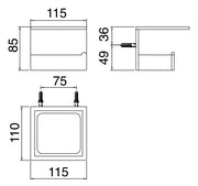 Desen tehnic cu cote – Suport hârtie igienică 5mm din inox