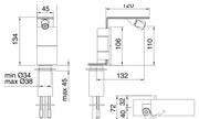 Desen tehnic cu cote – Baterie bideu 5mm din inox