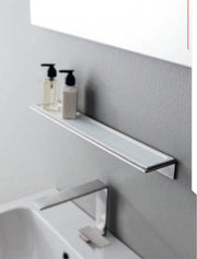 Etajeră 40mm din inox, cu blat din sticlă – Treemme, imagine de ambianță