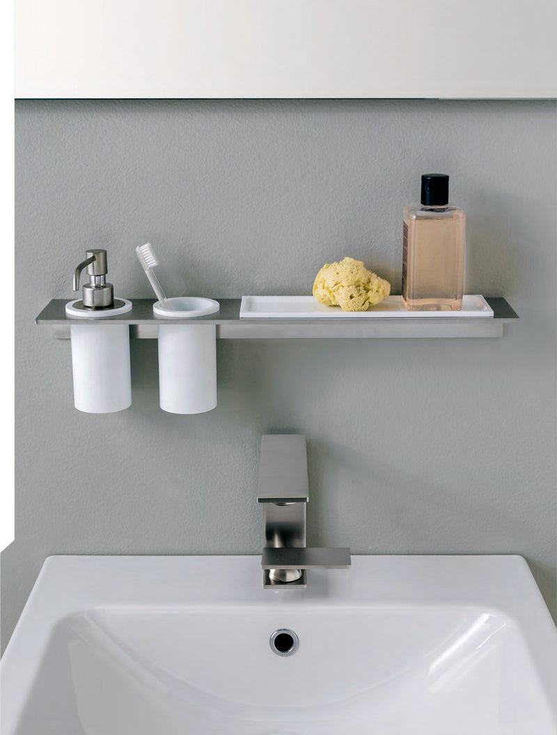 Suport de perete 40mm din inox pentru pahar și dozator – Treemme, imagine de ambianță