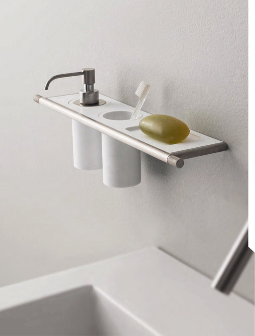 Suport de perete 22mm din inox pentru pahar și dozator – Treemme, imagine de ambianță
