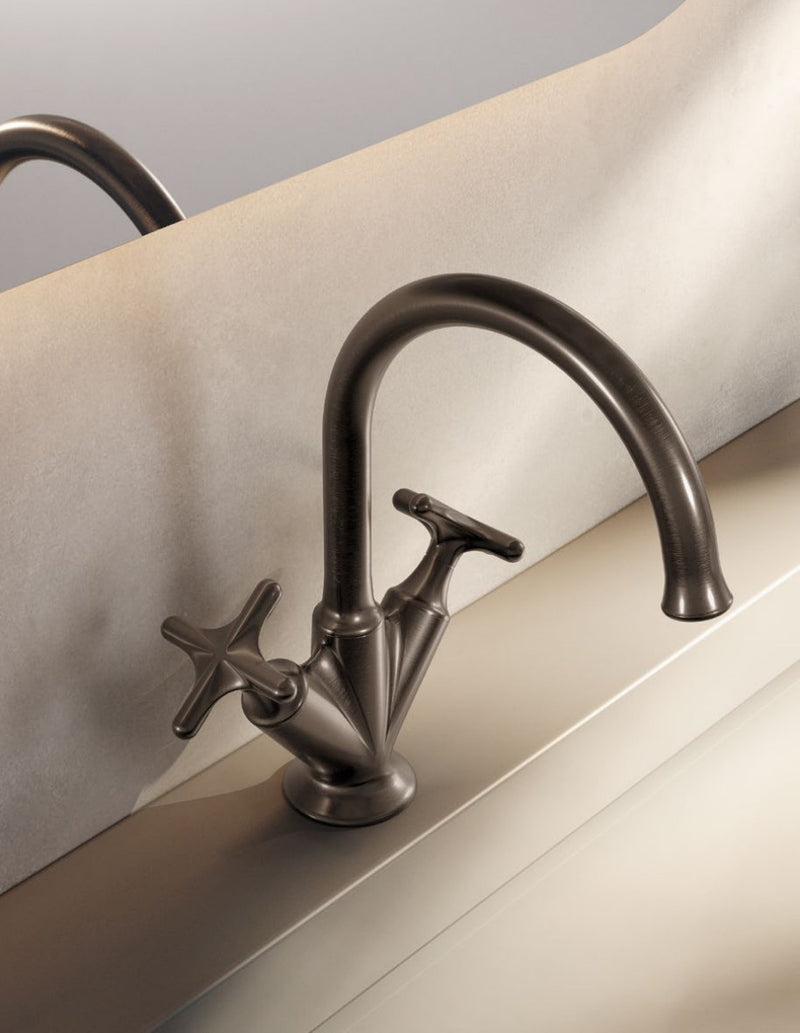 Baterie lavoar Bliss din inox, cu mânere în cruce – Treemme, imagine de ambianță