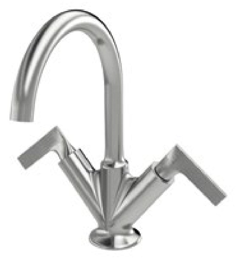 Baterie lavoar Flou din inox, cu două mânere Treemme