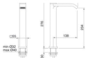 Desen tehnic cu cote – Baterie lavoar Ios monocomandă