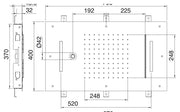Desen tehnic cu cote – Pară de duș multifuncțională Treemme din inox, încastrată în tavan