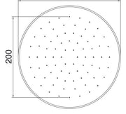 Desen tehnic cu cote – Pară de duș subțire Treemme din inox, rotundă sau pătrată