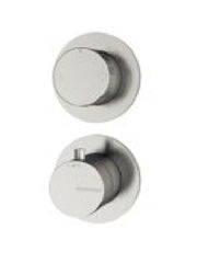 Termostat de duș încastrat Treemme din inox, cu comutator și butoane cilindrice Treemme