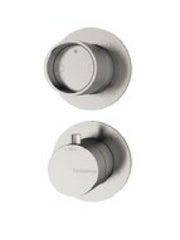 Termostat de duș încastrat Treemme din inox, cu comutator cu inel, placă ovală sau rozete Treemme