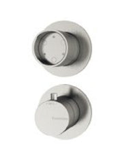 Termostat de duș încastrat Treemme din inox, cu comutator cu inel, placă ovală sau rozete Treemme