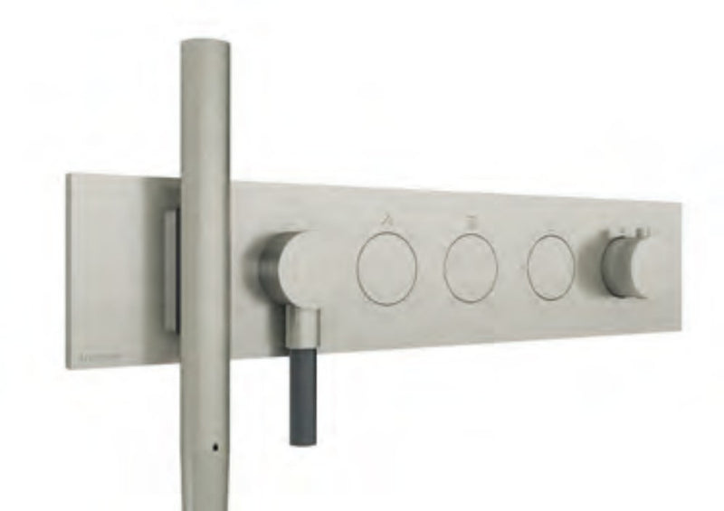 Baterie de duș încastrată W-Touch din inox cu duș de mână integrat Treemme